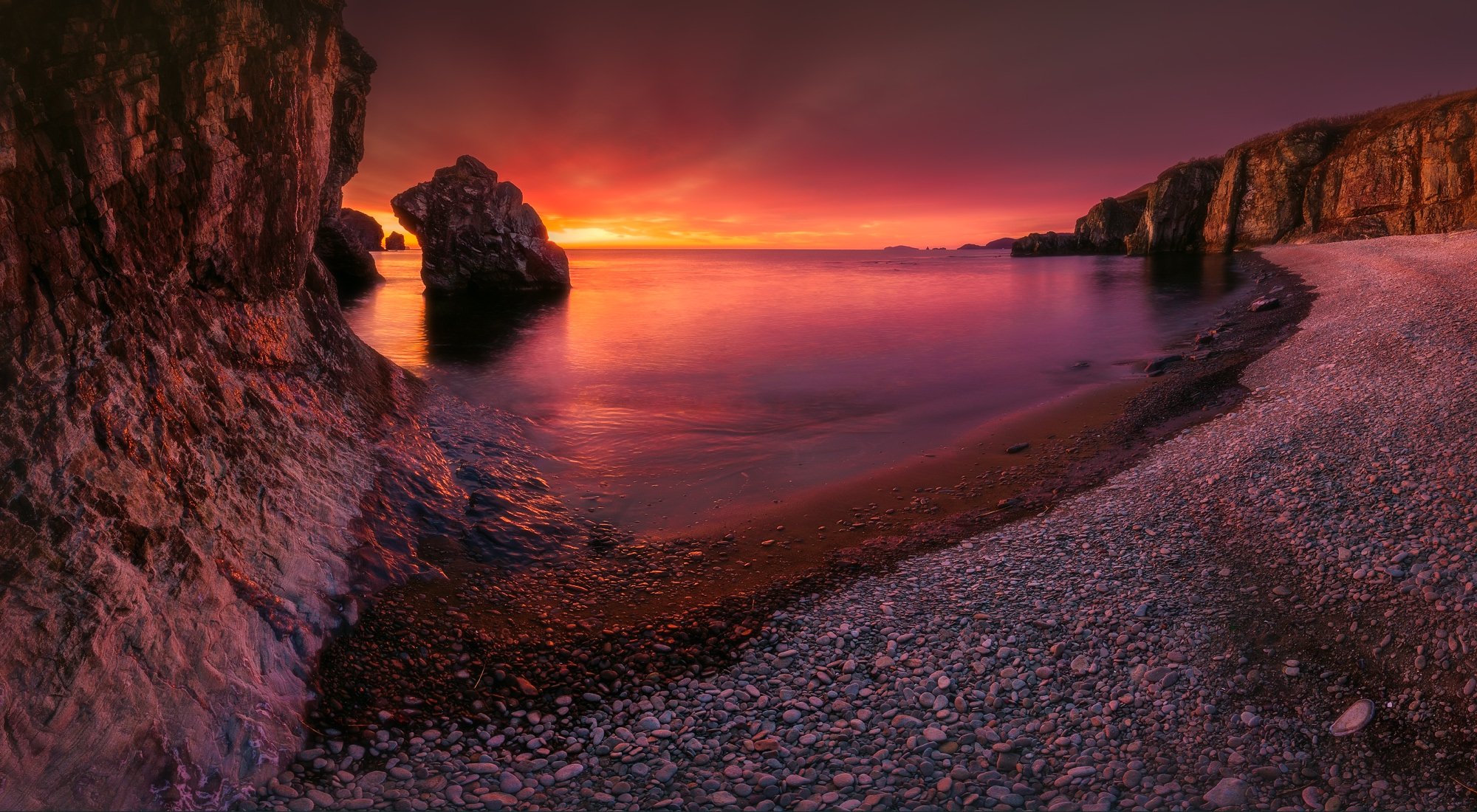 панорама, утро, море, скалы, Андрей Кровлин