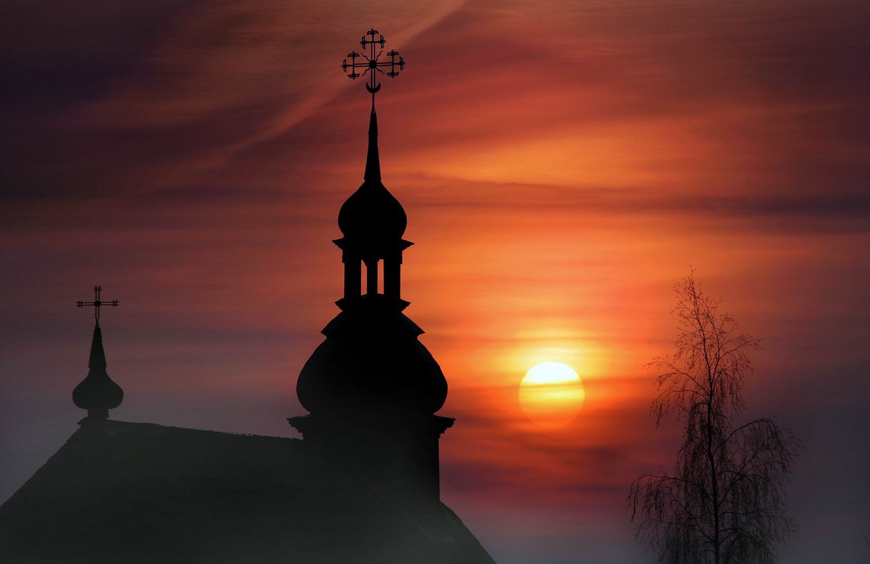 рассвет, церковь, храм, утро, туман, Melnik-oy Serg-N-