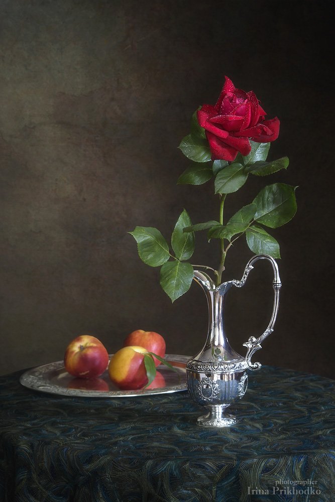 натюрморт, роза, винтажный натюрморт, художественное фото, нектарины, Ирина Приходько