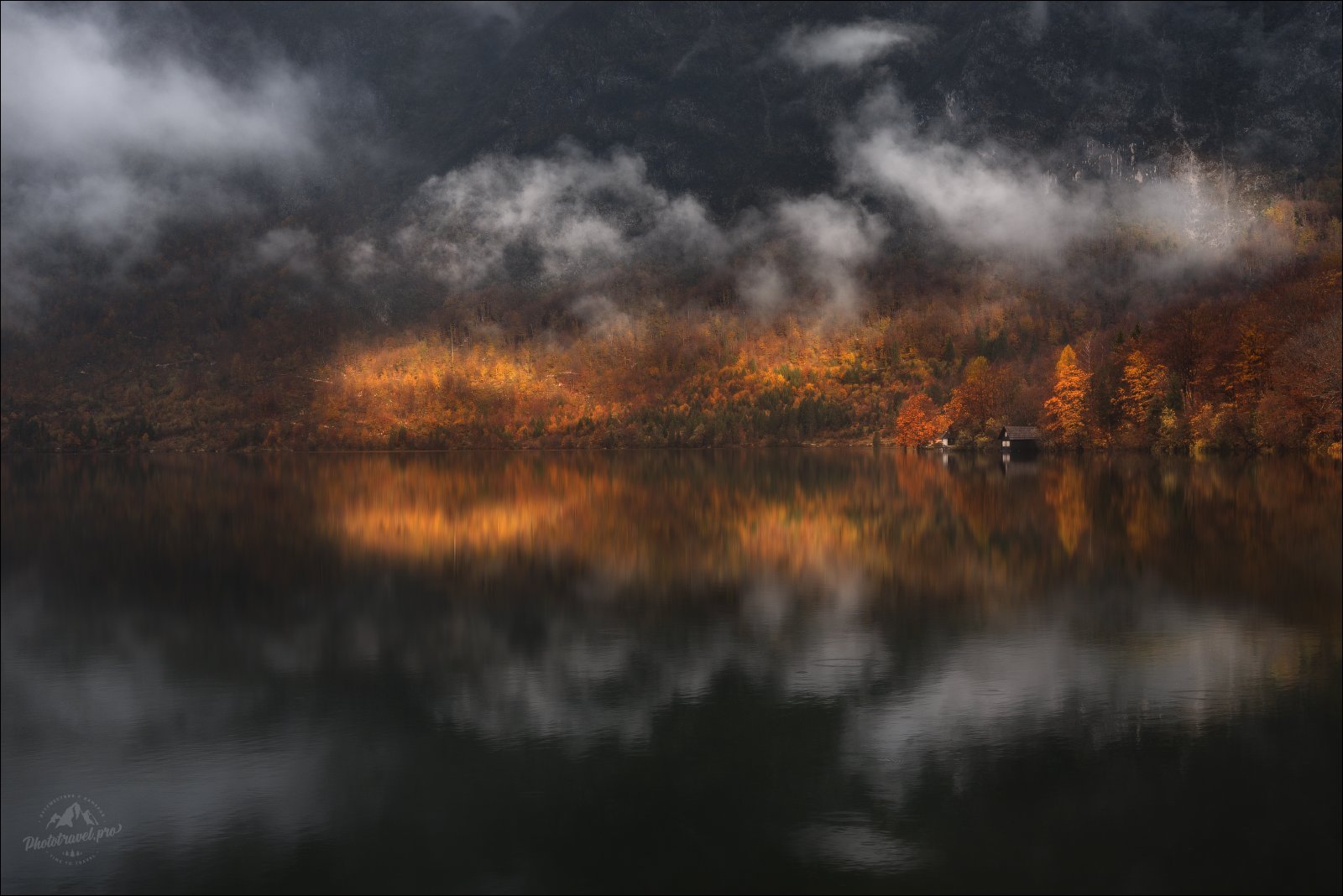 Словения, осень, Бохинь, озеро, отражение, Slovenia, Bohinj Lake, Влад Соколовский