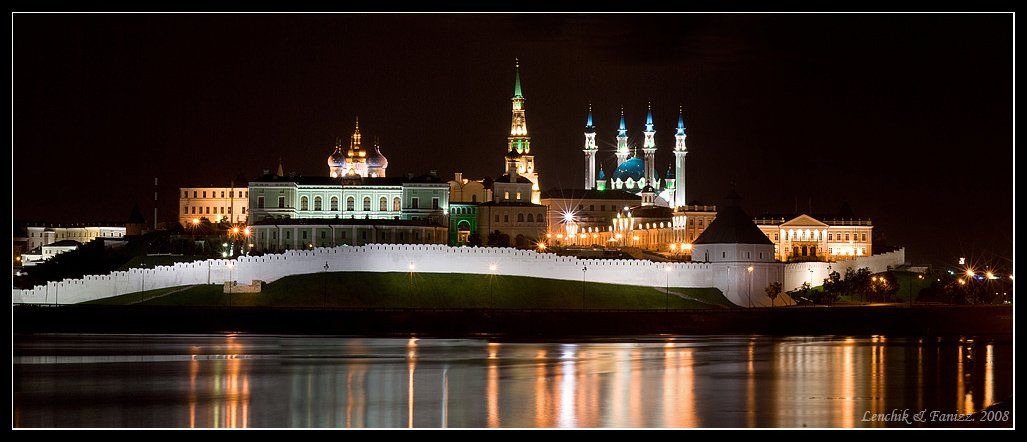 панорама, казань, кремль, ночь, фонарь, faniz