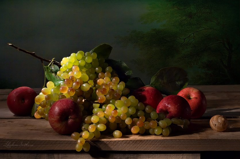фрукты,виноград,яблоки,натюрморт, Светлана Л.