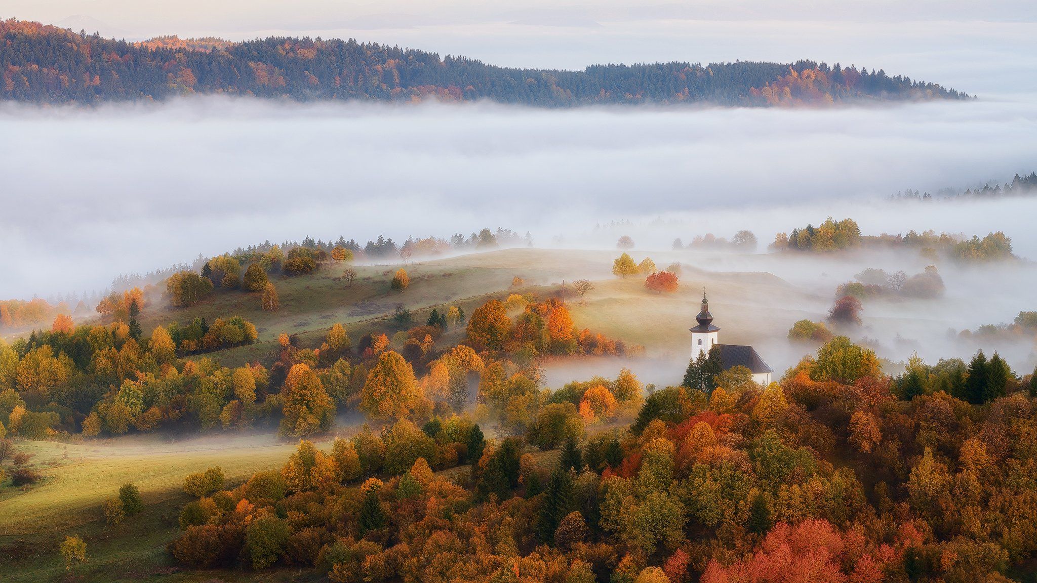 #slovakia #autumn #mountains #landscape #church #mood, Radoslav Cernicky