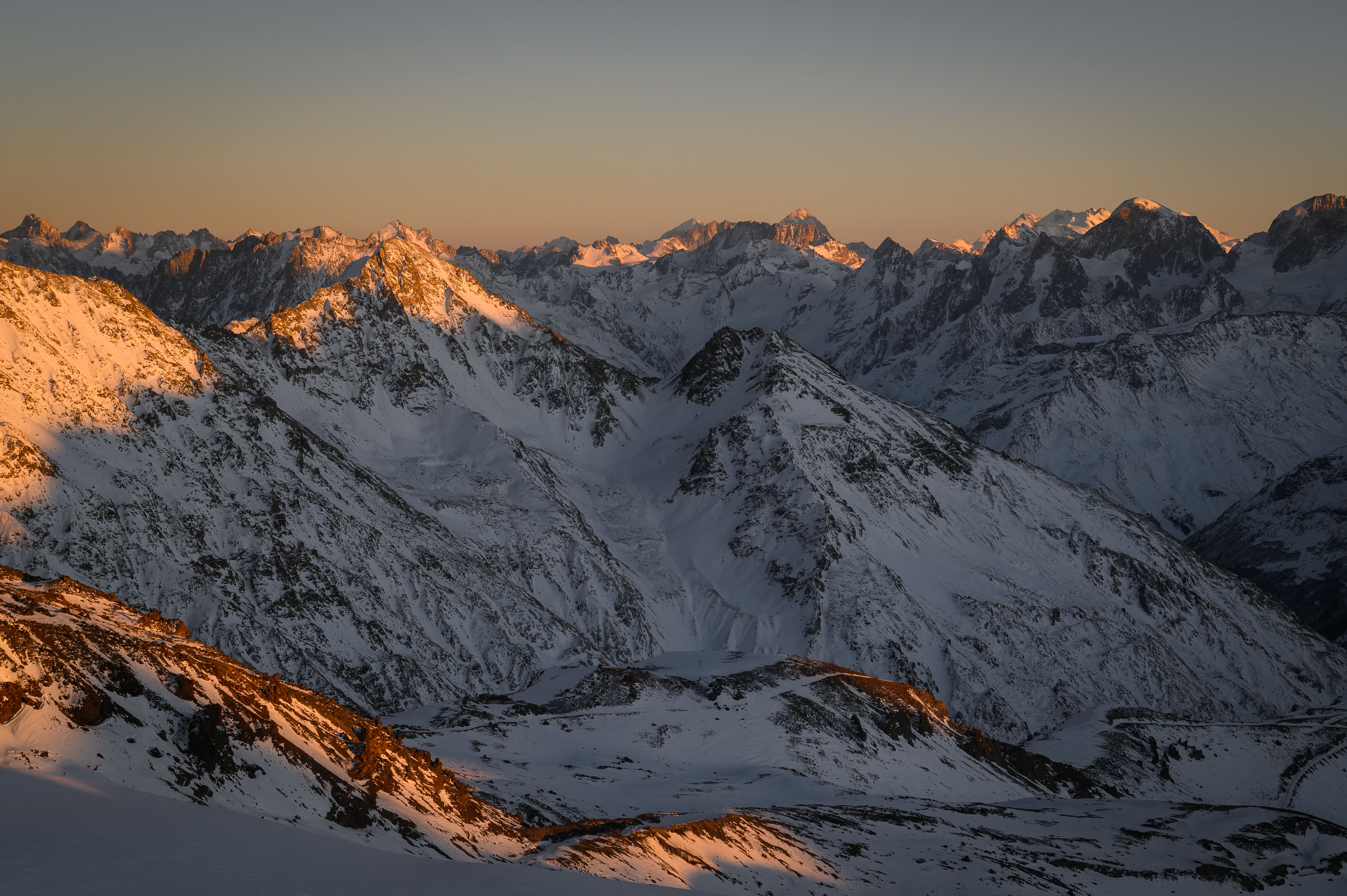 mountains caucasus  snow winter cold elbrus sunset sunlight, Егор Бугримов