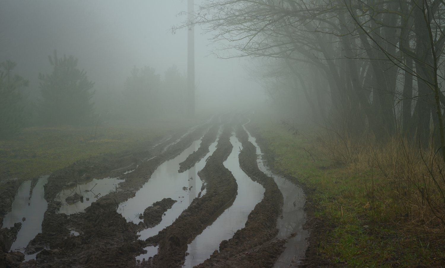 горы кавказ осень рассвет туман дорога, Александр Жарников