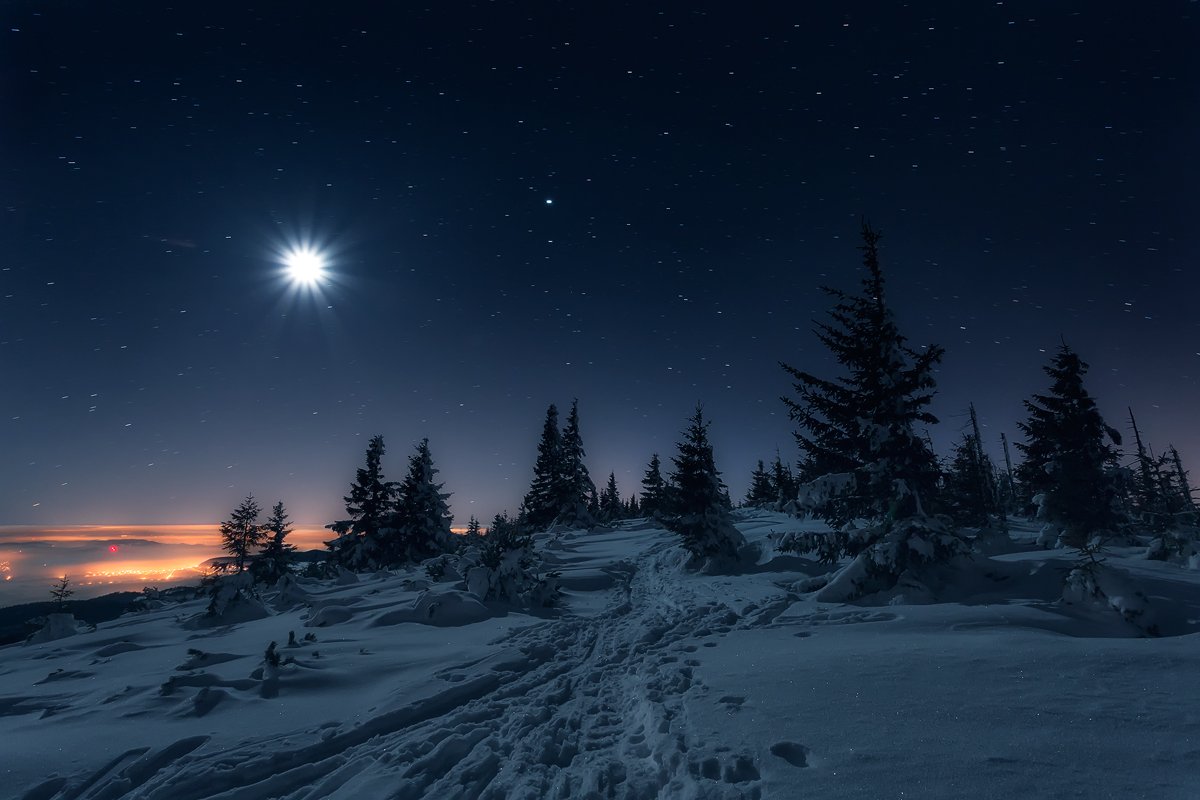 landscape,canon,night,winter,mountains,moon, Iza i Darek Mitręga