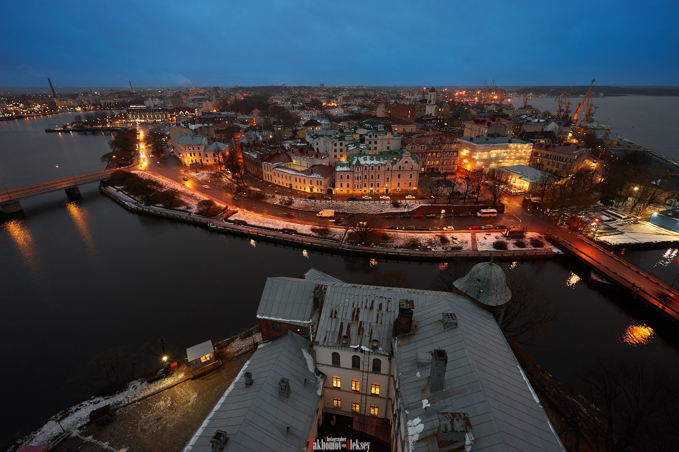 panorama, vyborg, urban, city, night, landscape, color, light, выборг, город, панорама, ночь, пейзаж, Aleksey Pakhomov