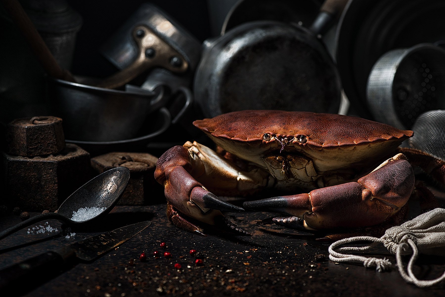 crab; crustacean; seafood; gastronomie; sea; food; red; vintage; pan,, LESCHALLIER-PERSONAL ART