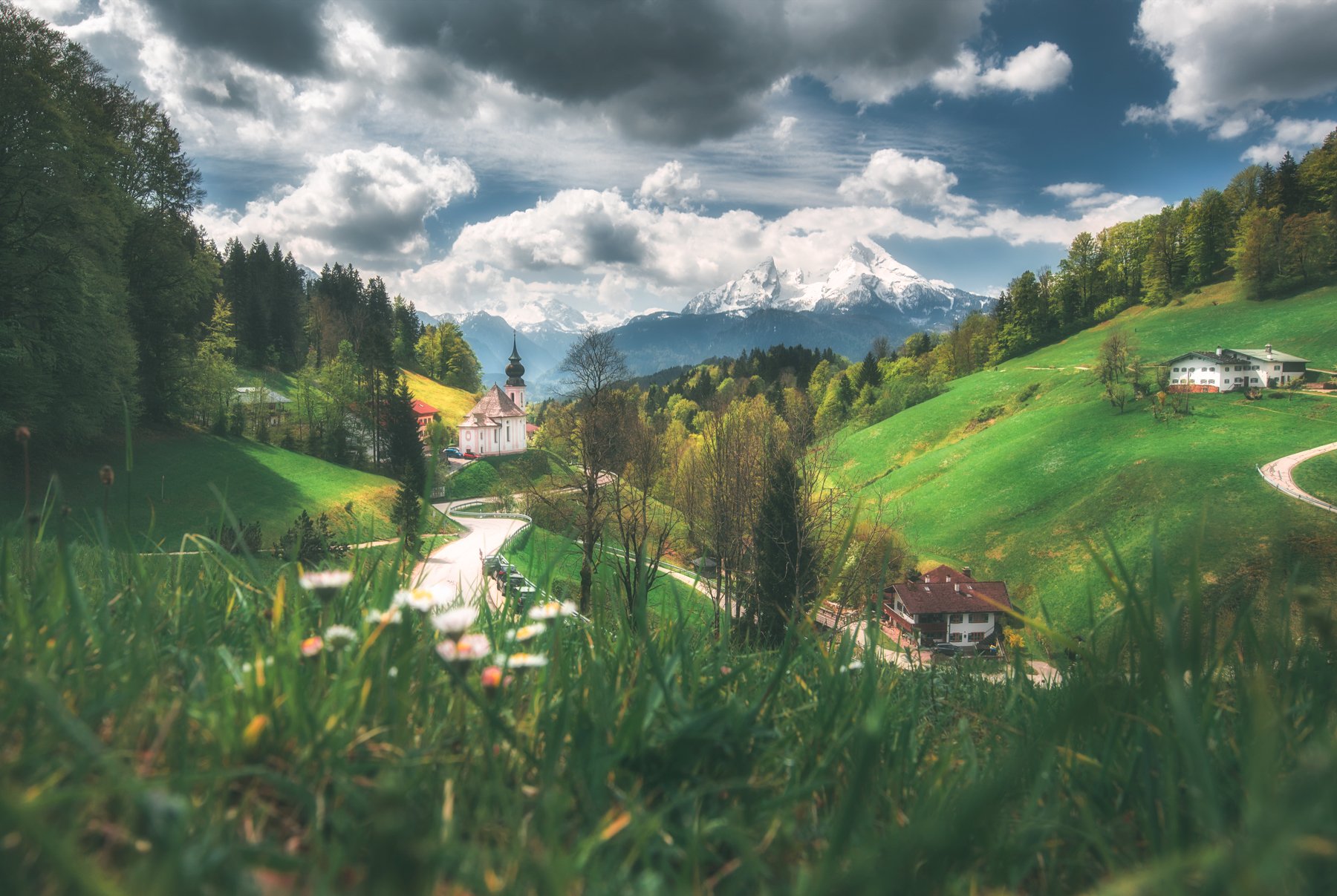 landscape,alps,mountains,church,travel,beautiful,bavaria, Olegs Bucis