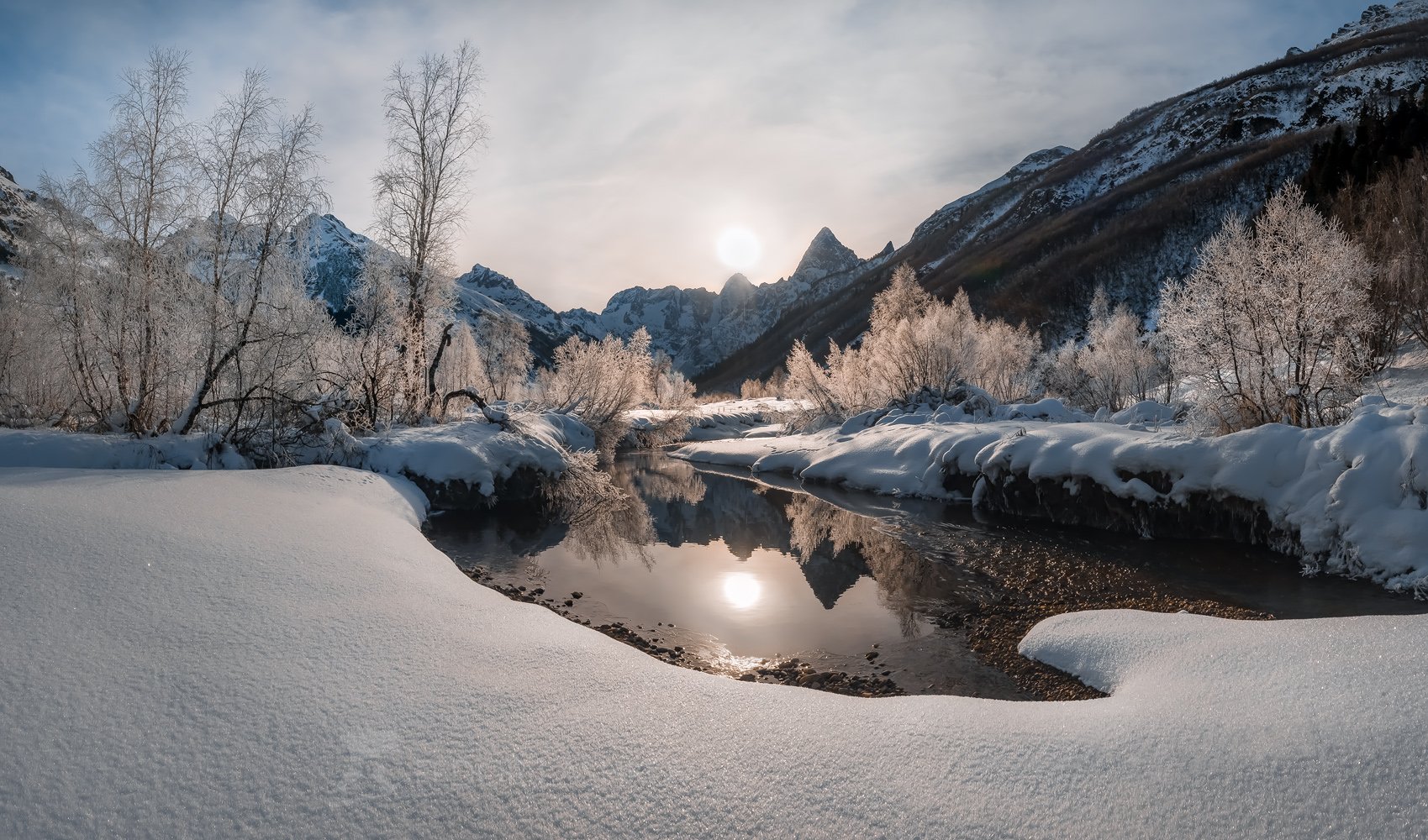 Снег Домбай фото