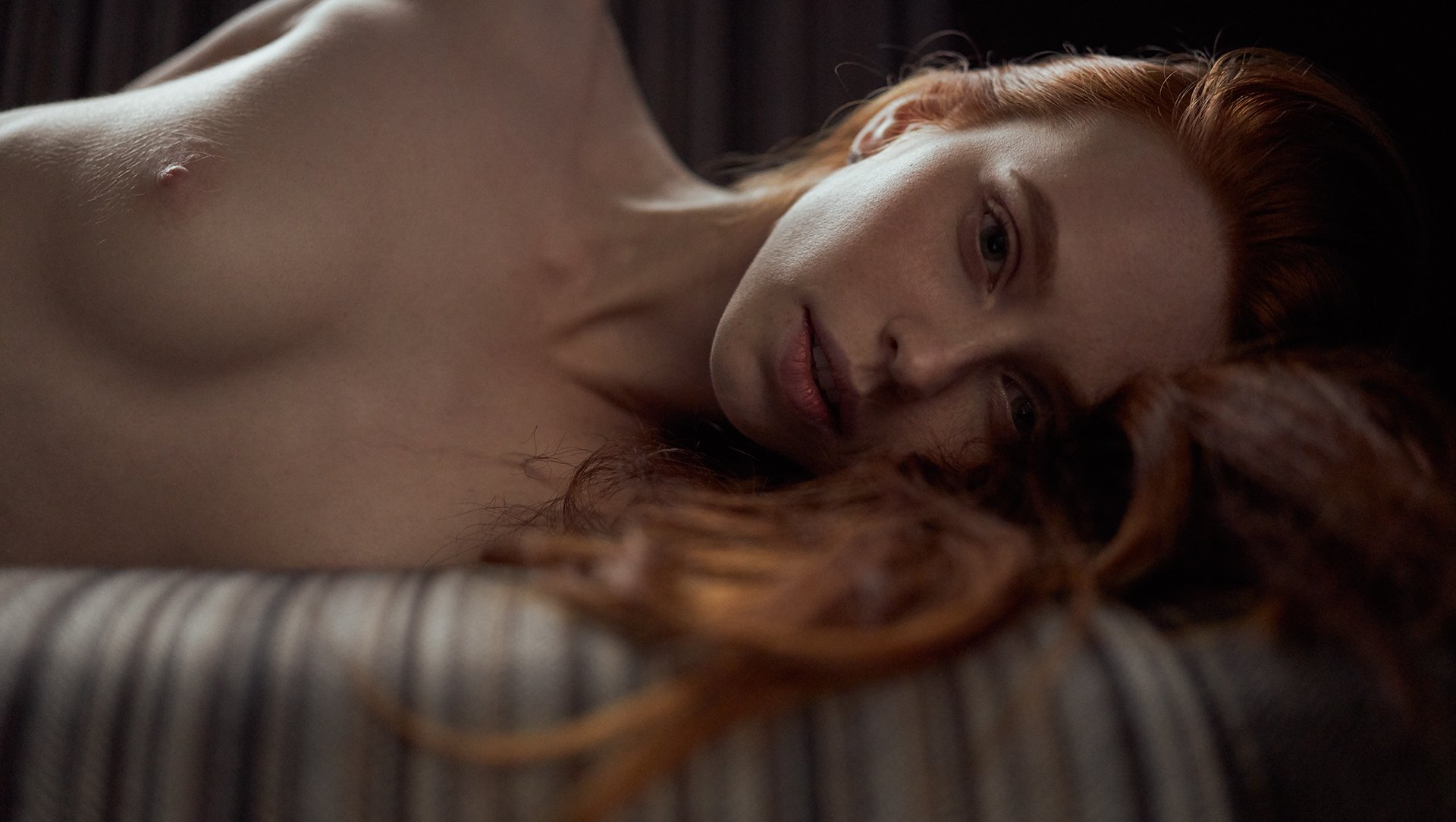 girl, at home, natural light, nude, ginger, nice, face, red, red hair, beautiful, model, Роман Филиппов