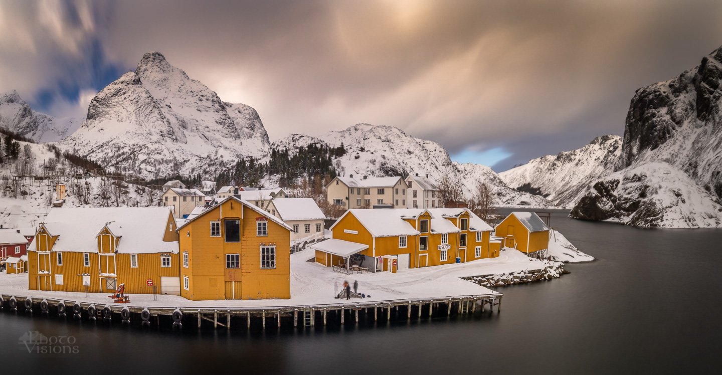 lofoten,nusfjord,norway,norwegian,winter,wintertime,snow,villahe,fjord,sea,mountains, Adrian Szatewicz