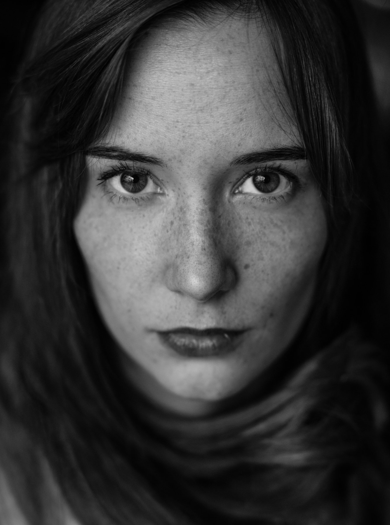портрет, чёрно-белая фотография, женский портрет, Дарья