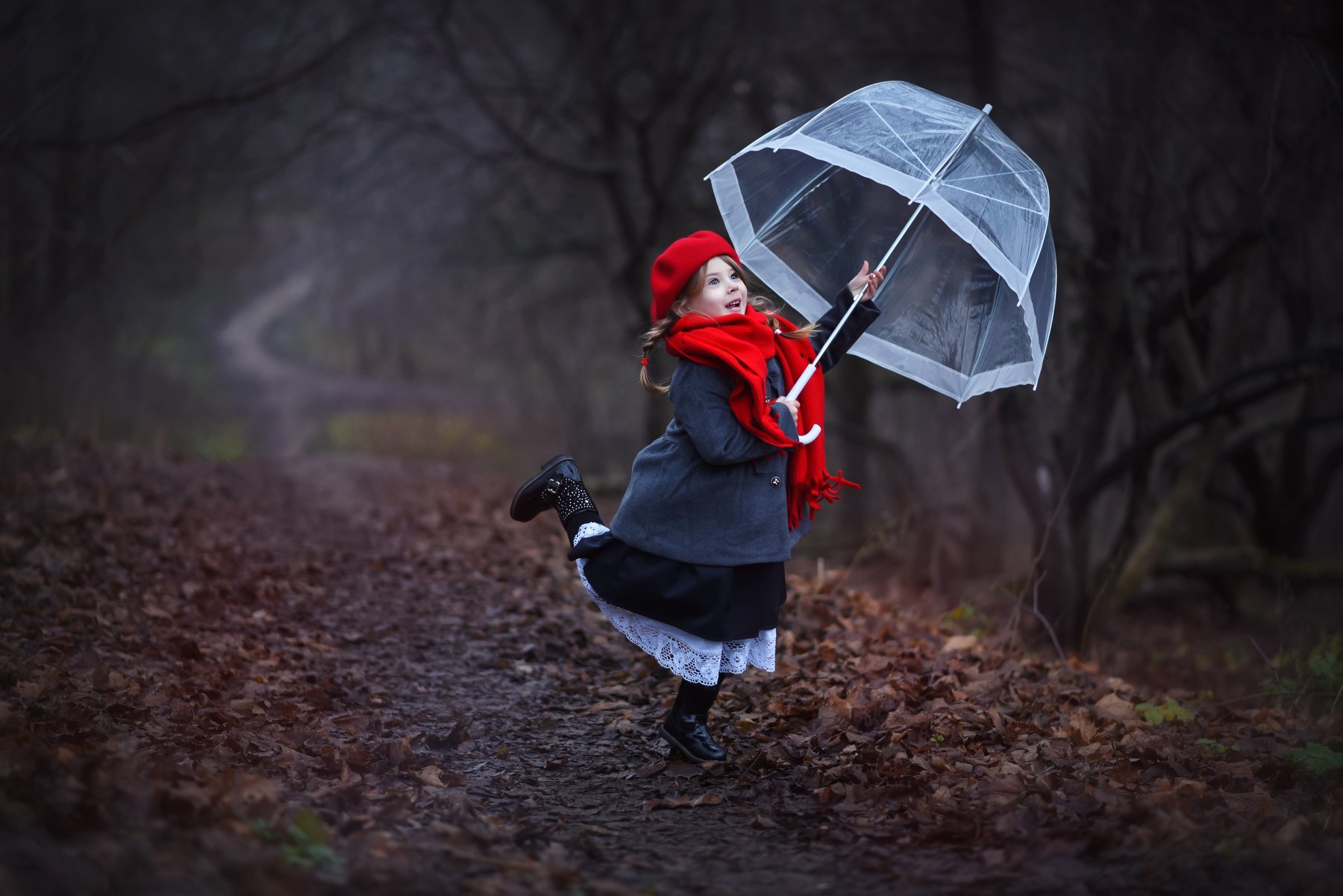 детская фотография портрет осень зонтик, Виктория Мейо