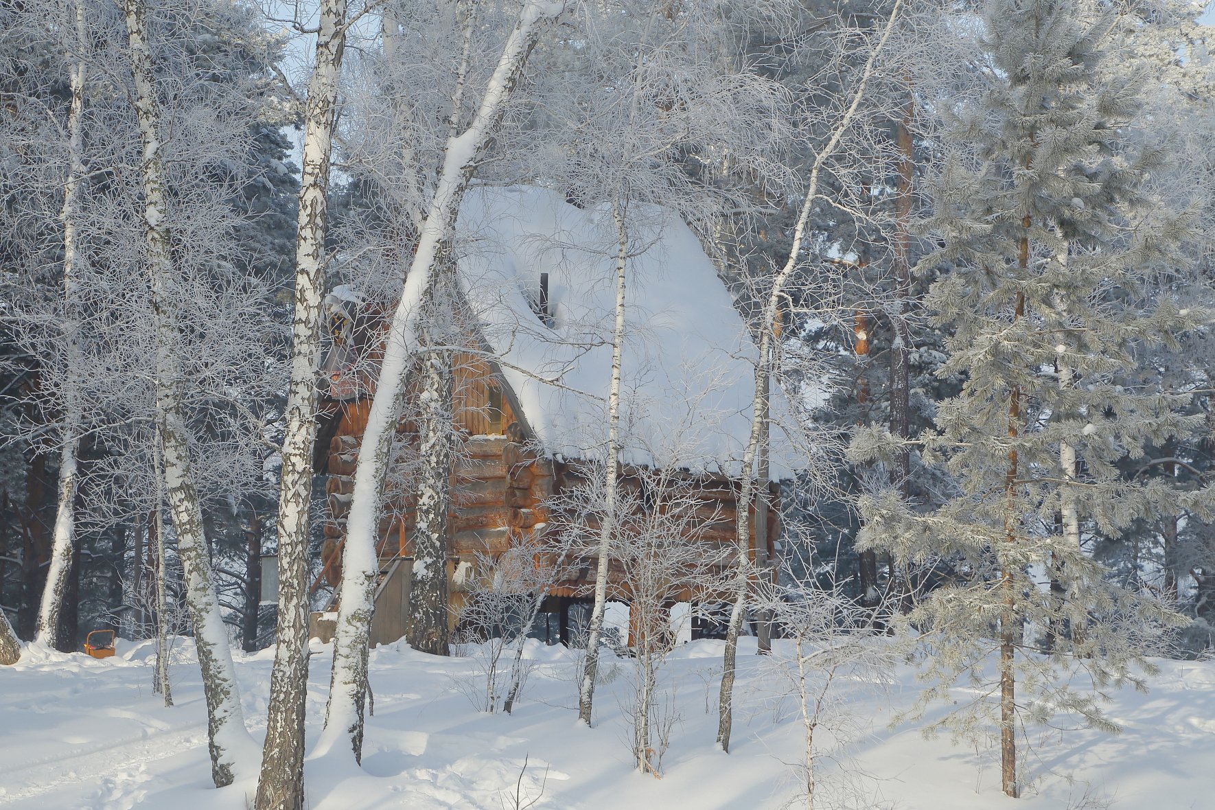 зима лес избушка, Евгений Зинов