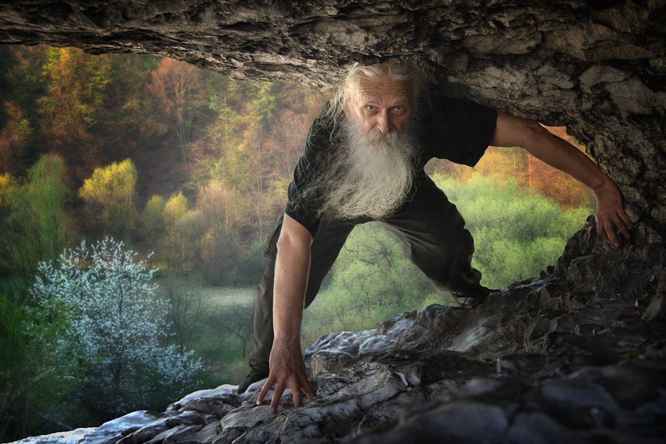 perspective, man, portrait, mountains, old, Rafał Kurs