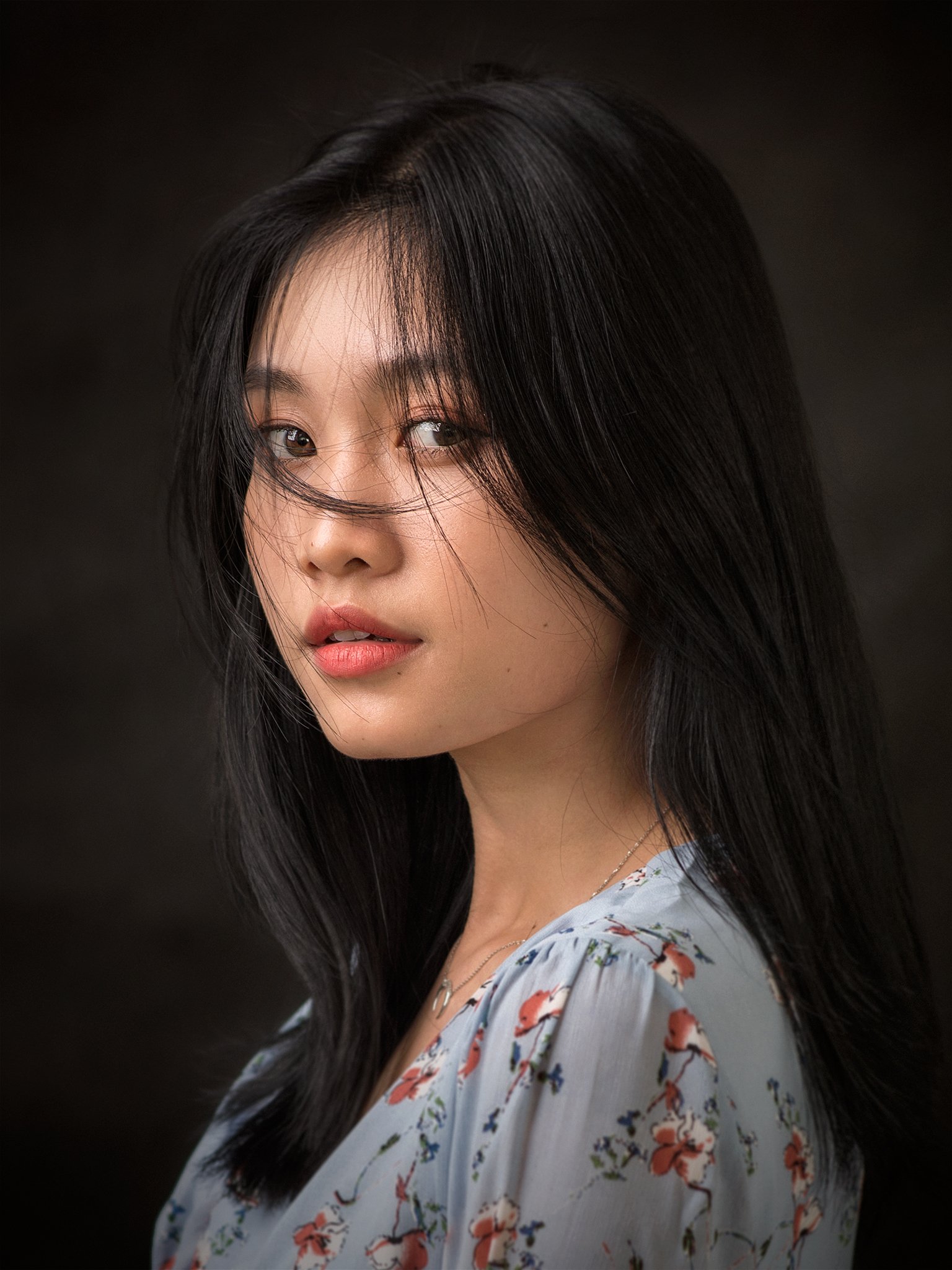 portrait, face, girl, young, beauty, mood, hair, eyes, asian, vietnam, vietnamese, glamour, mood portrait, Hoang Viet Nguyen