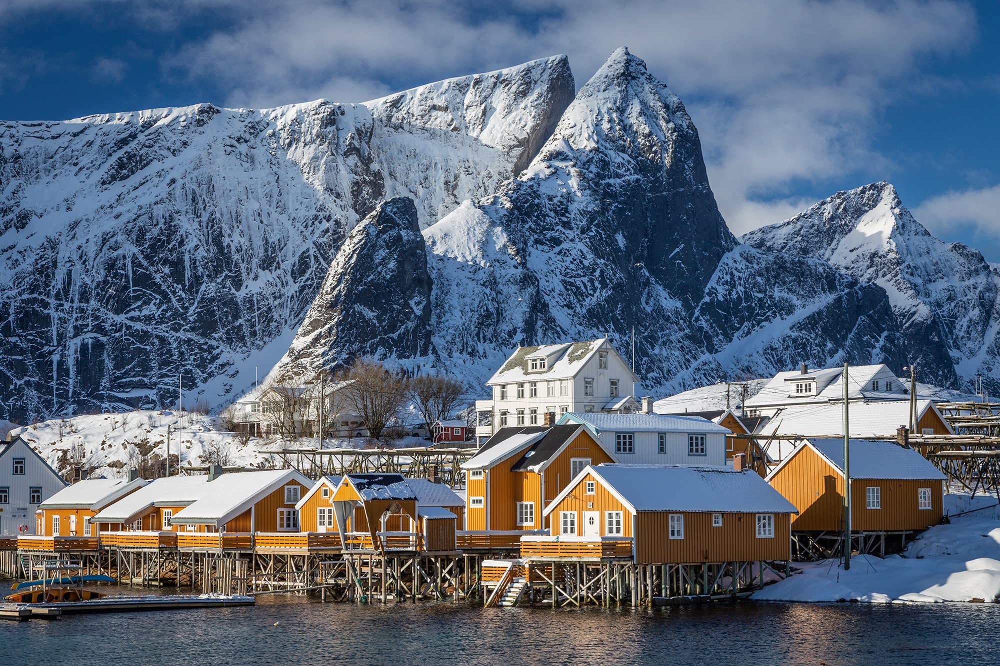 mountains,lofoten,norway,norwegian,winter,buildings,house, Adrian Szatewicz