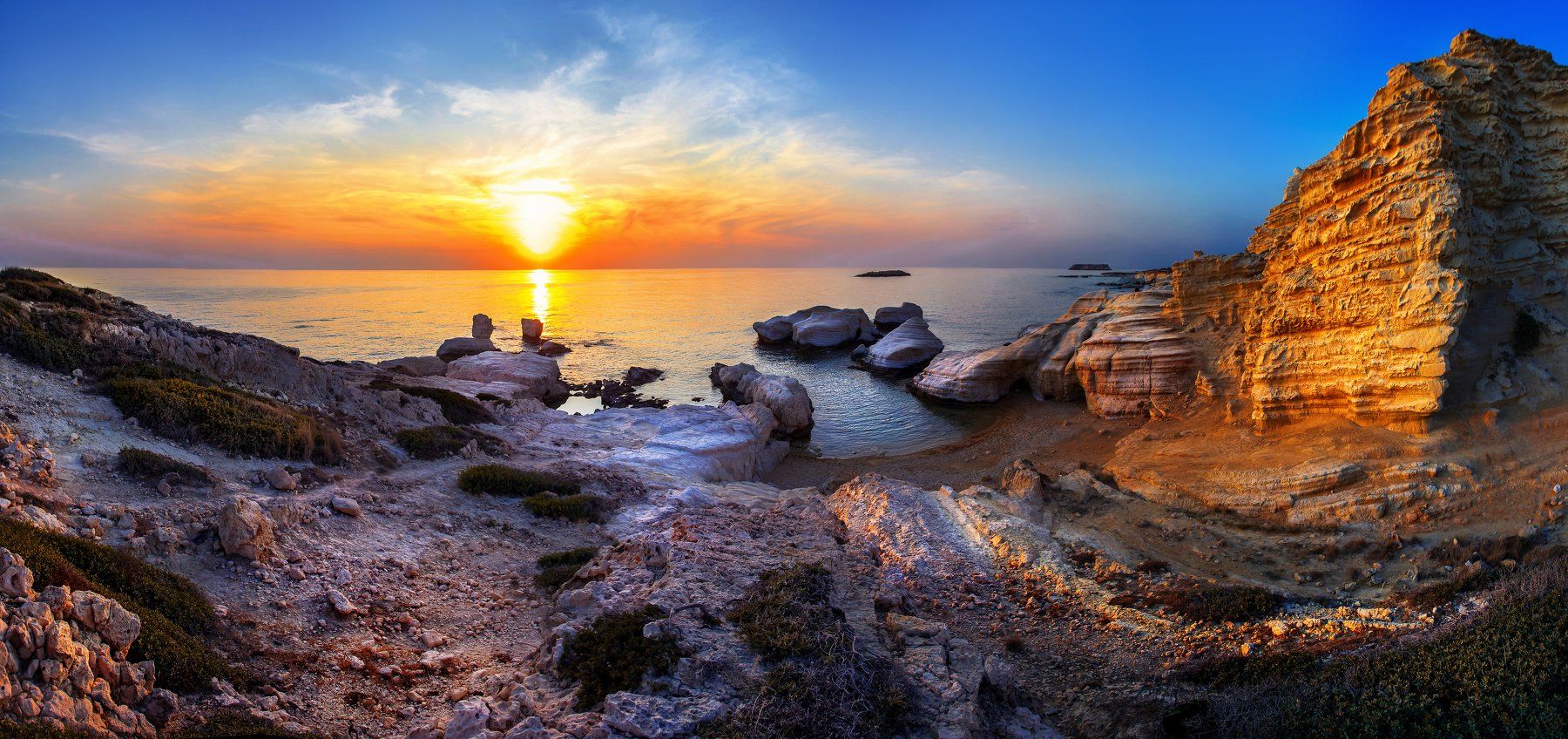 Cyprus, Sea, Sunset, Orange, Evening, Vyacheslav Lozhkin