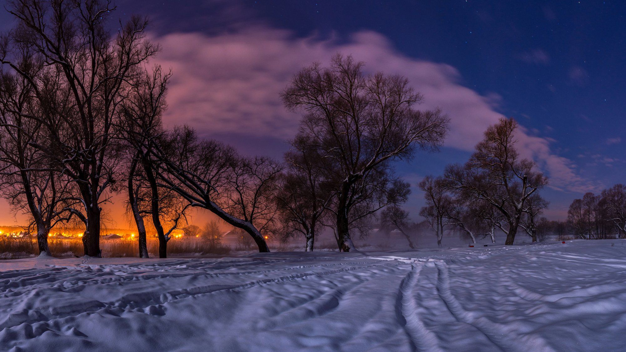 река нежеголь,зимний вечер,туман,титовка, Александр Литвишко