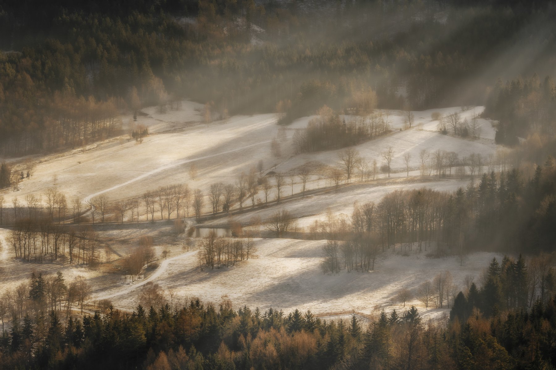 mountains, winter, poland, sunset, snow, landscape, Tomasz Myśliński