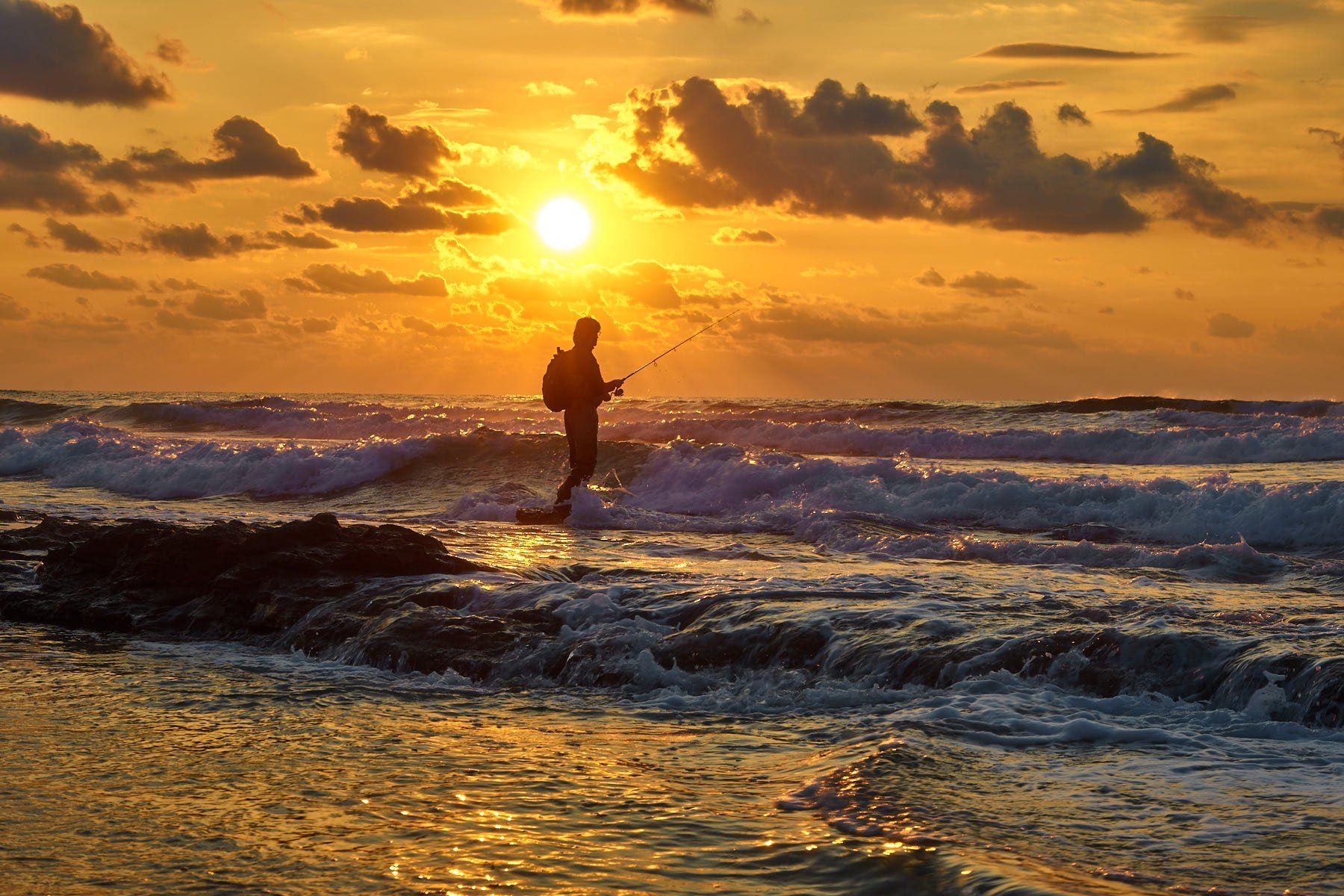 закат,средиземное море,рыбак, David Solodar