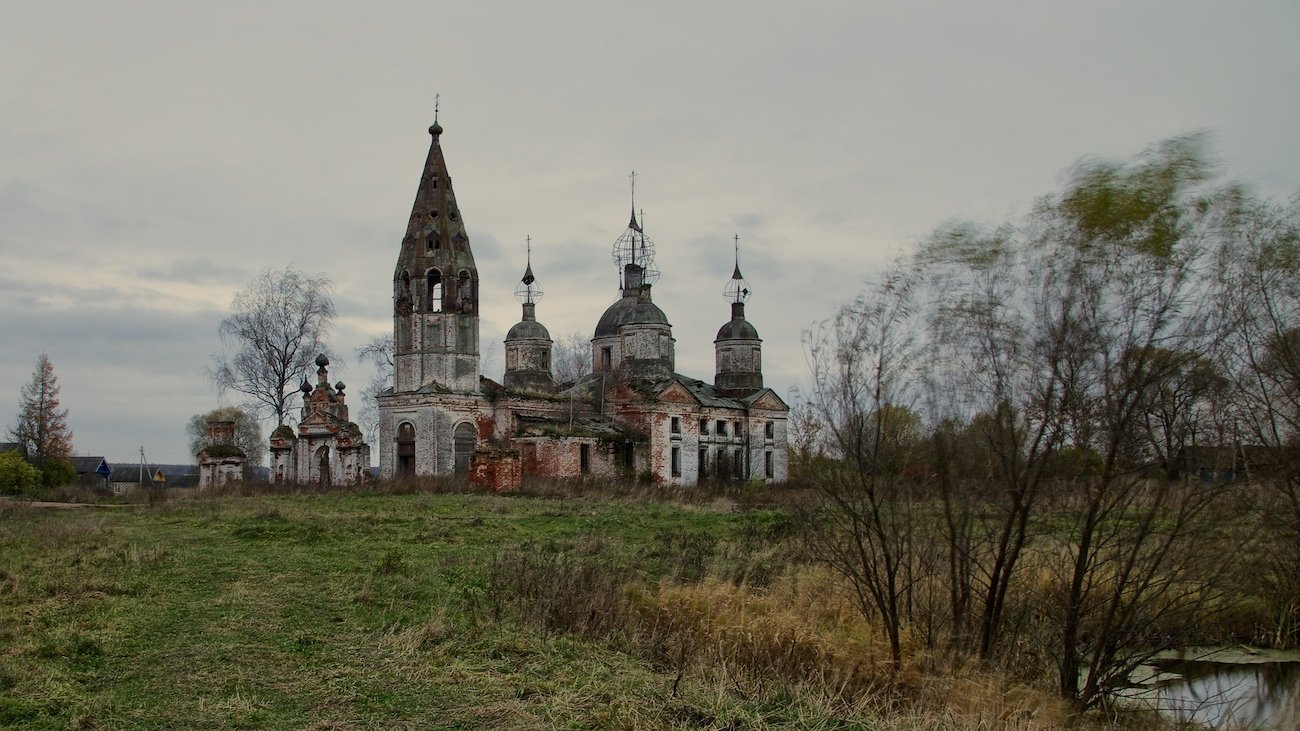 осень,храм,вечер,ярославль,село остров., СПИРИДОНОВ НИКОЛАЙ