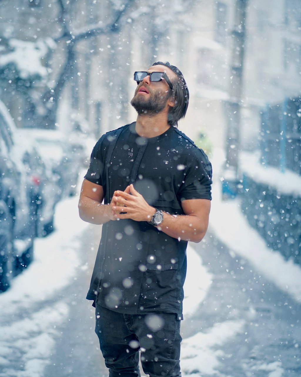 #portrait #male #snowing #photography #style #fashion, amir seilsepour