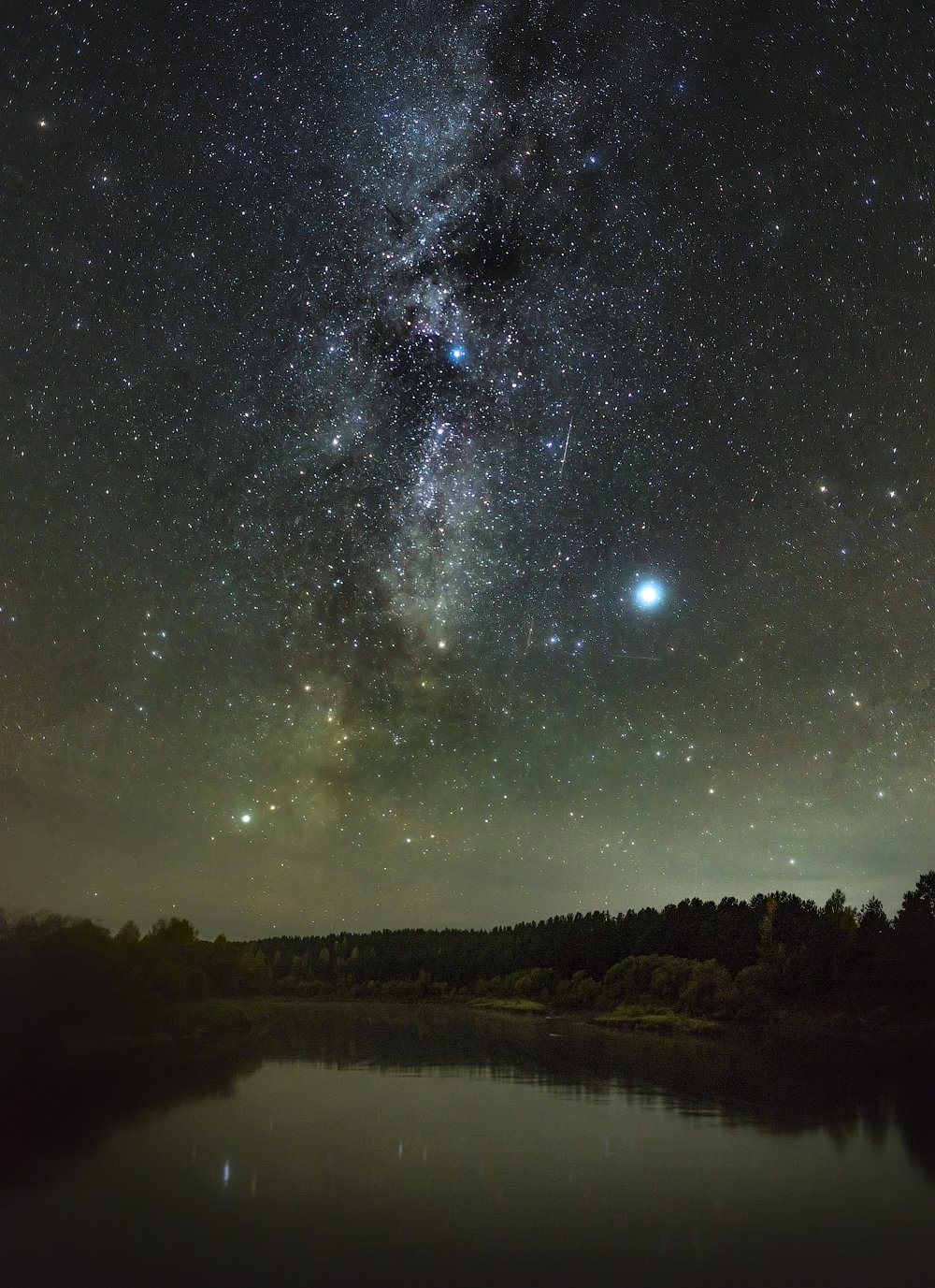 млечный путь, ночное фото, Архангельская область, ночь, река, астрофото, Михаил Карпов