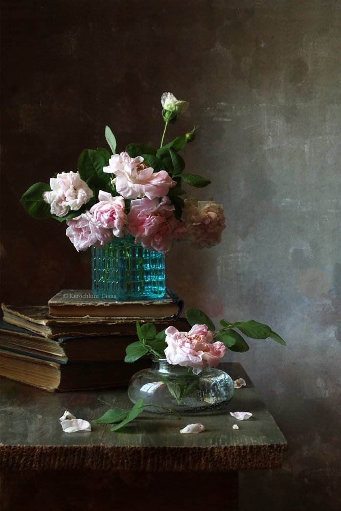 натюрморт, цветы, букет, розы, Курочкина Диана