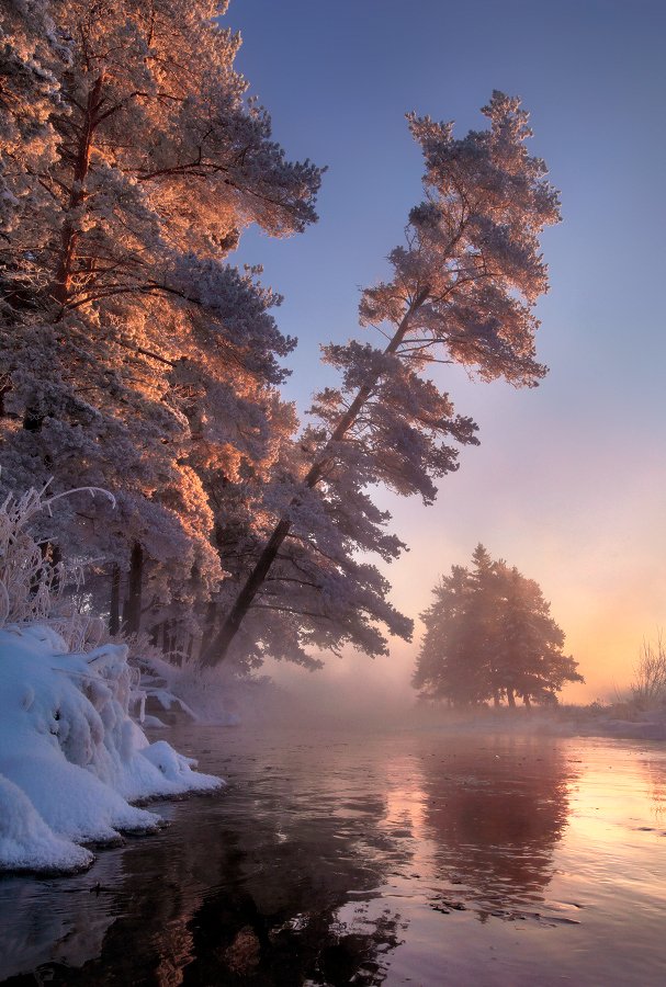 урал, зима, река, рассвет, заморозки, Сергей Макурин