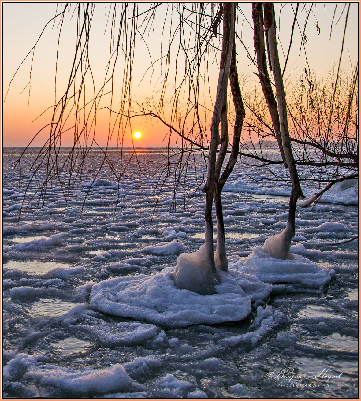 утро, зима, рассвет, река, Валерий Наумов