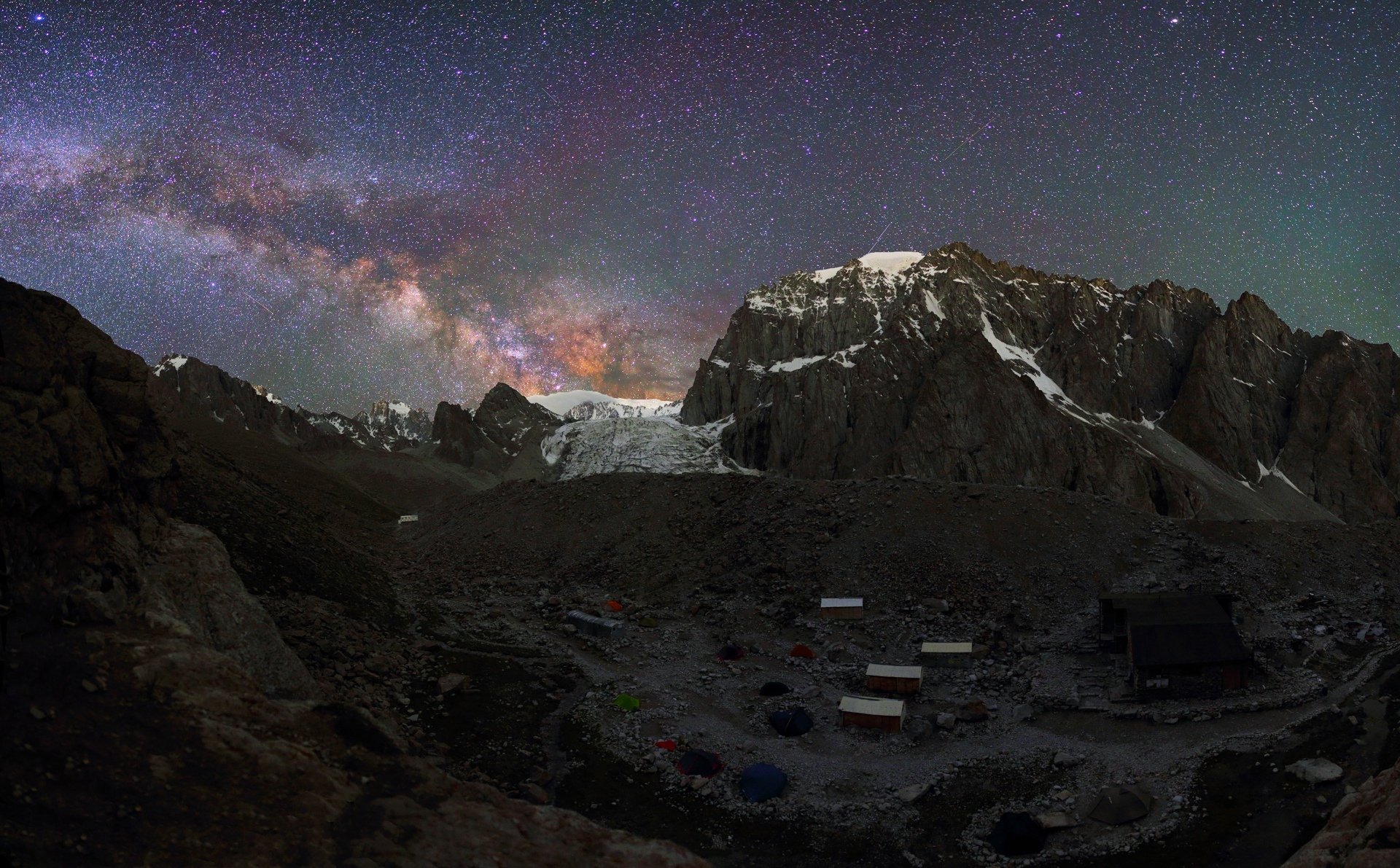 ночь звезды ала-арча ночной пейзаж астрофотография млечный путь киргизия хижина рацека альплагерь, Михаил Рева