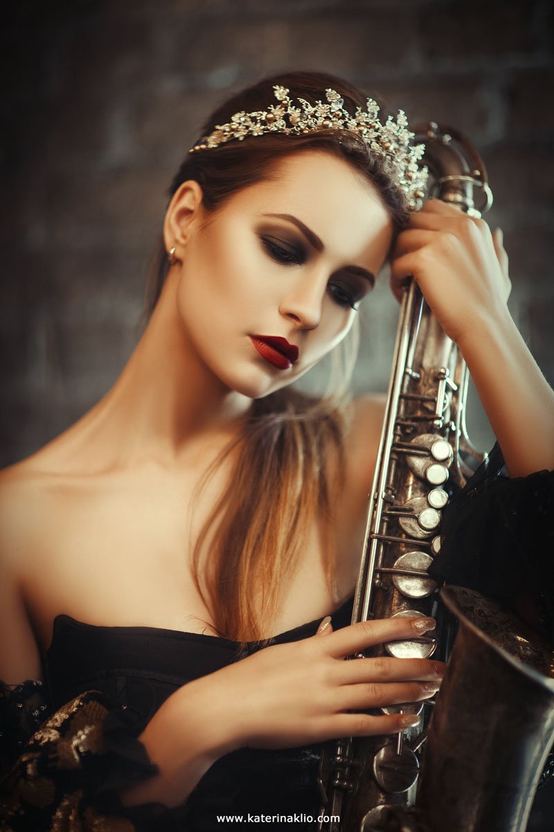 Jazz, saxophone, model, music, feel, look, retro, Катерина Клио