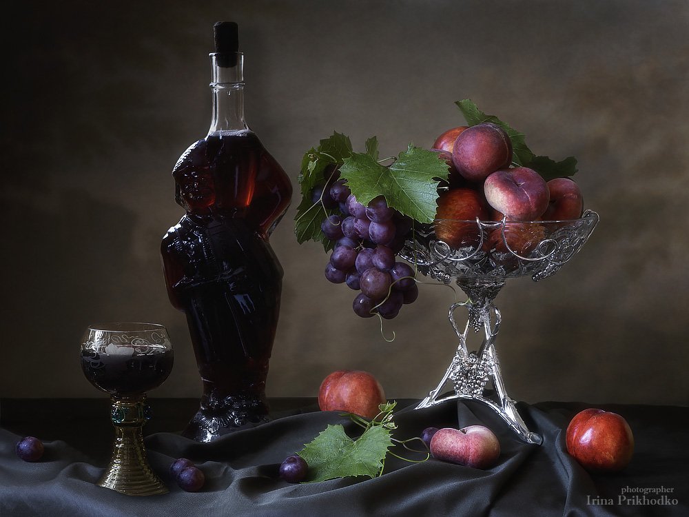 натюрморт, вино, фрукты, винтажный, ретро, художественное фото, Ирина Приходько