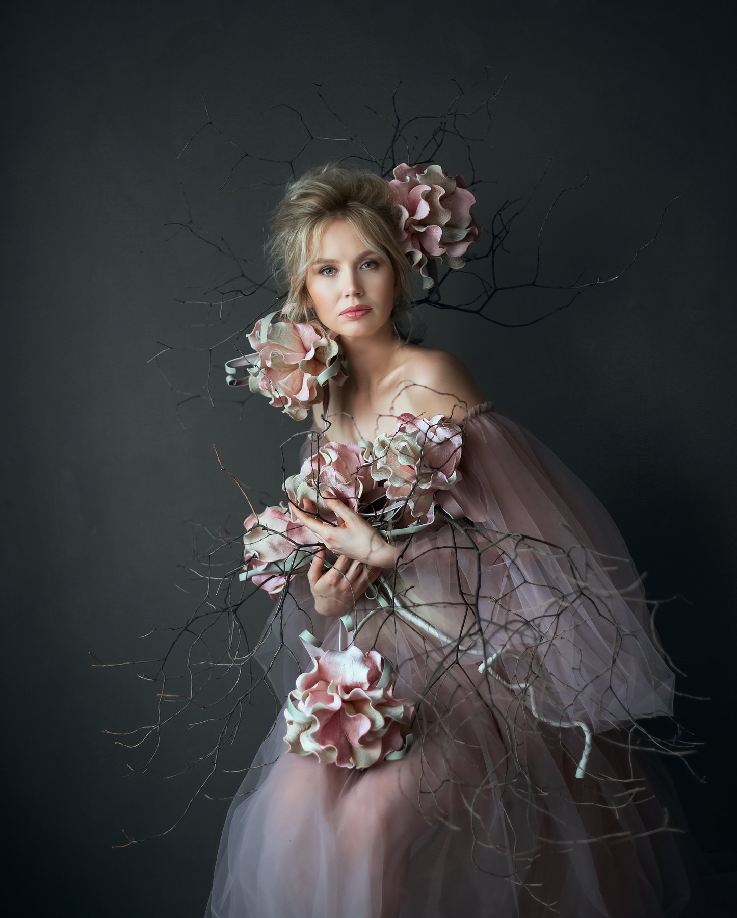 портрет, женщина, цветы,, Валентина Попова