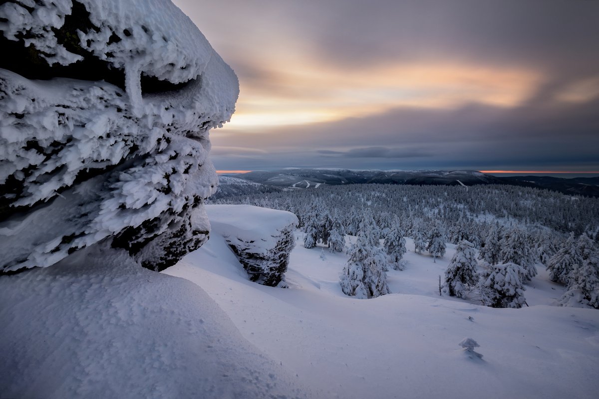 landscape, tree, sunrise, panorama, Petr Fiala