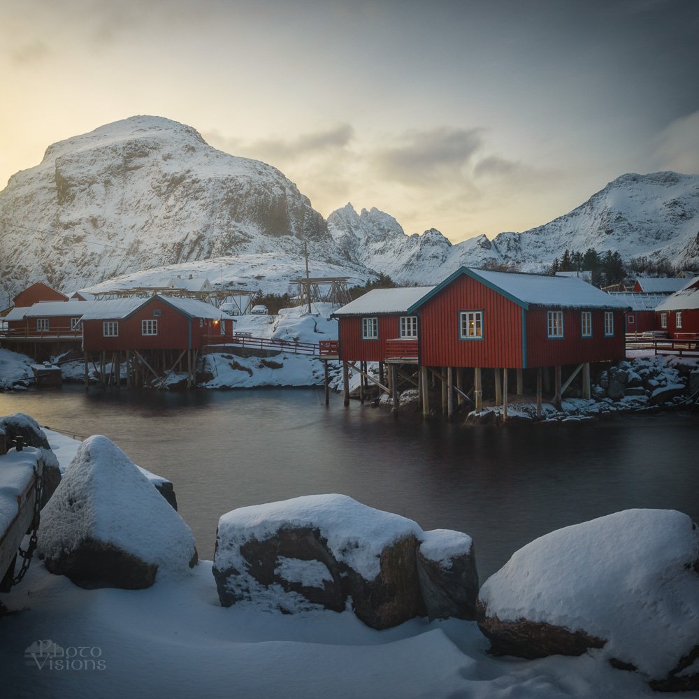 lofoten,norway,norwegian,village,architecture,mountains,sunset,winter,wintertime,, Adrian Szatewicz