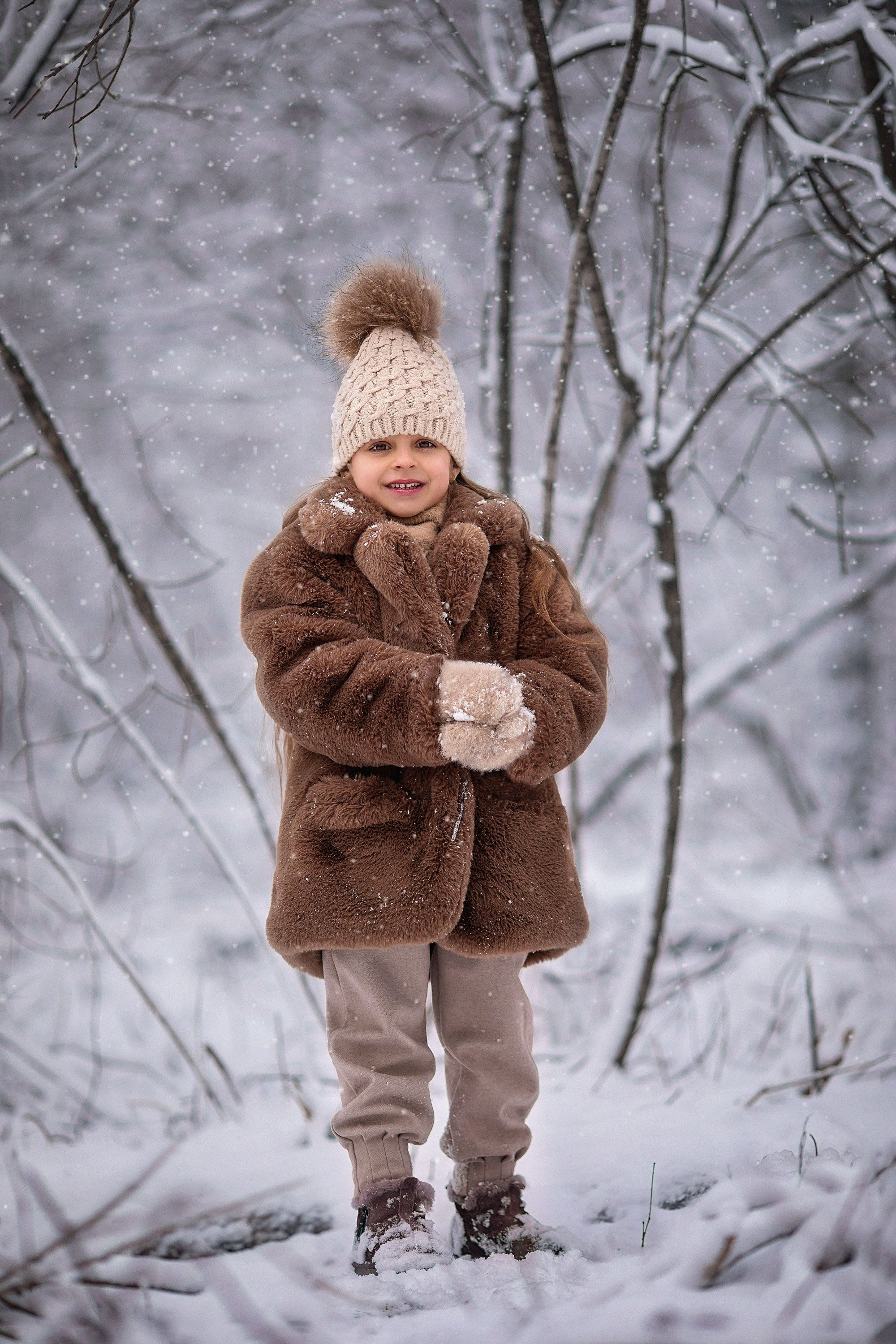 детская фотография, детский портрет, зима, зимнее фото, снег, детская фотосессия, Александра Пименова