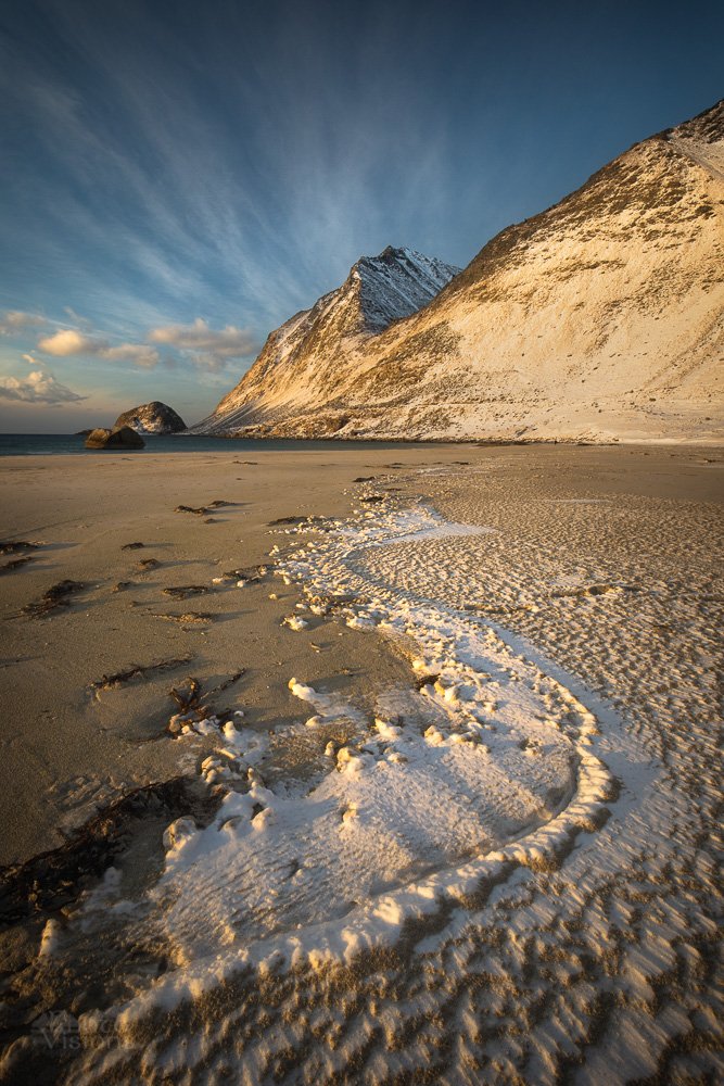 lofoten,norway,norwegian,winter,sunset,pattern,sand,beach,mountains,line, Adrian Szatewicz
