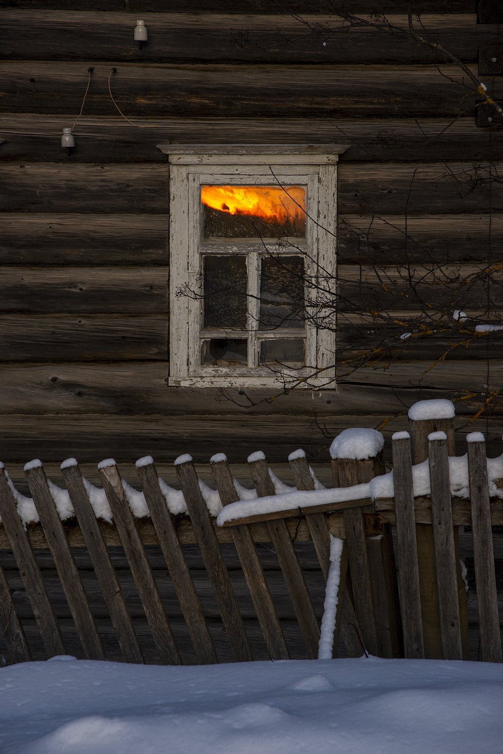 архангельская обасть, закат, зима, мороз, русский север, заброшенные деревни, Михаил Карпов