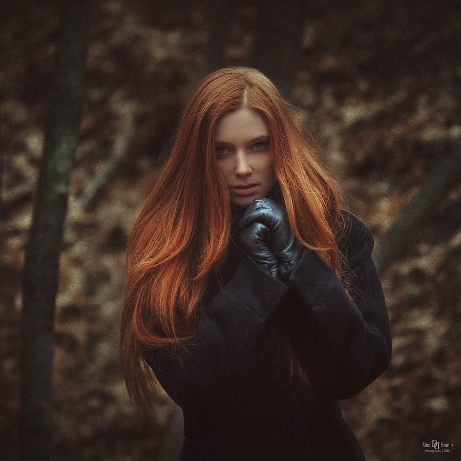 девушка, рыжая, портрет, осень, грусть, настроение, фото, Alex Homin