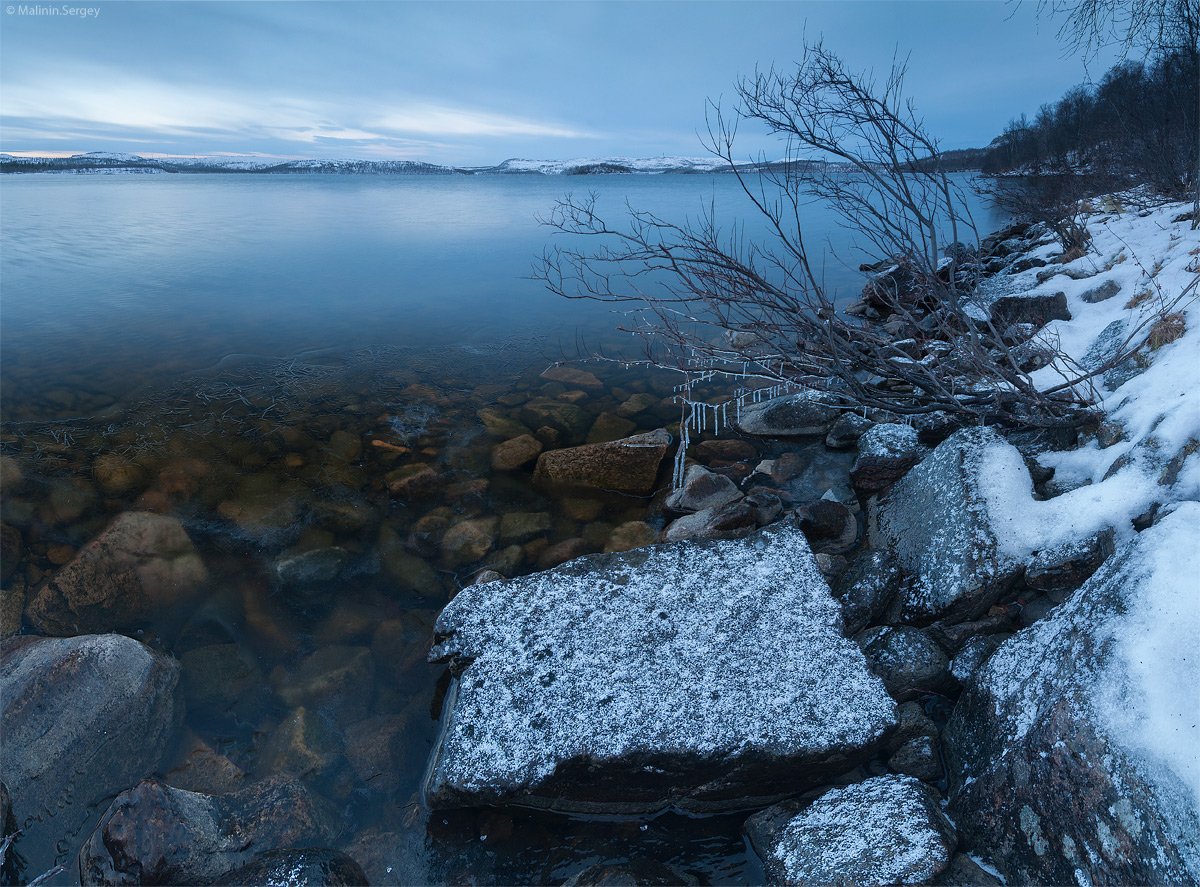 рассвет, озеро, домашнее, кольский полуостров, мороз, холод, Сергей Малинин