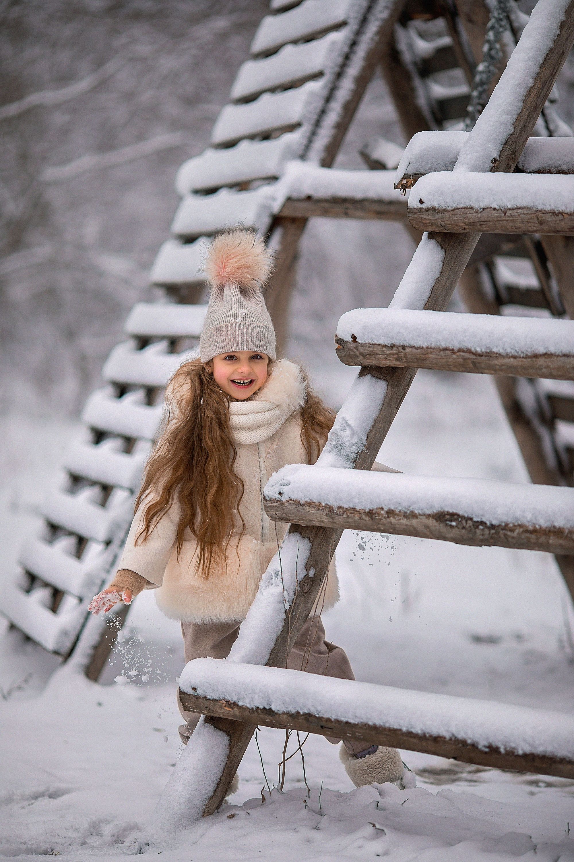 снег, фотосессия в снегу, детский портрет, детская фотография, зима, Александра Пименова