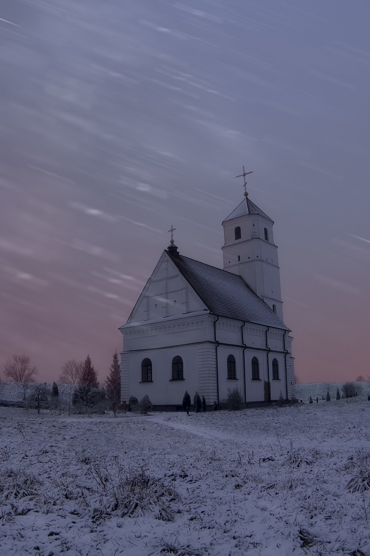 пейзаж, завлавль, беларусь, зима,снег,метель, зарево,landscape,winter,snow,church, Полина Хрол