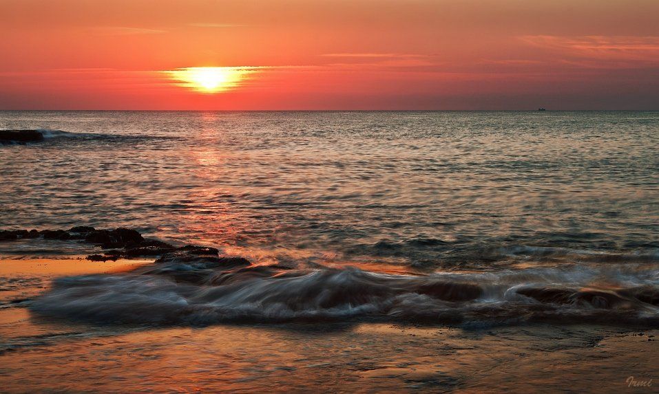 море, солнце, закат, Юрий Юшваев