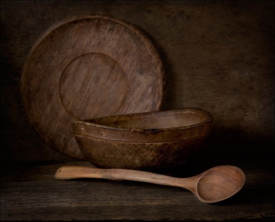 натюрморт, деревянный, ложка, миска, блюдо, still, life, wooden, spoon, bowl, dish, El. G.