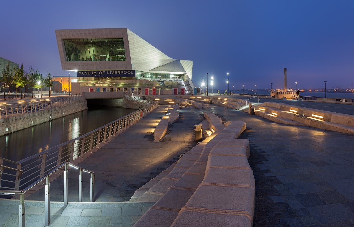 uk, england, liverpool, museum, pier head, blue hour, англия, ливерпуль, Alex Darkside