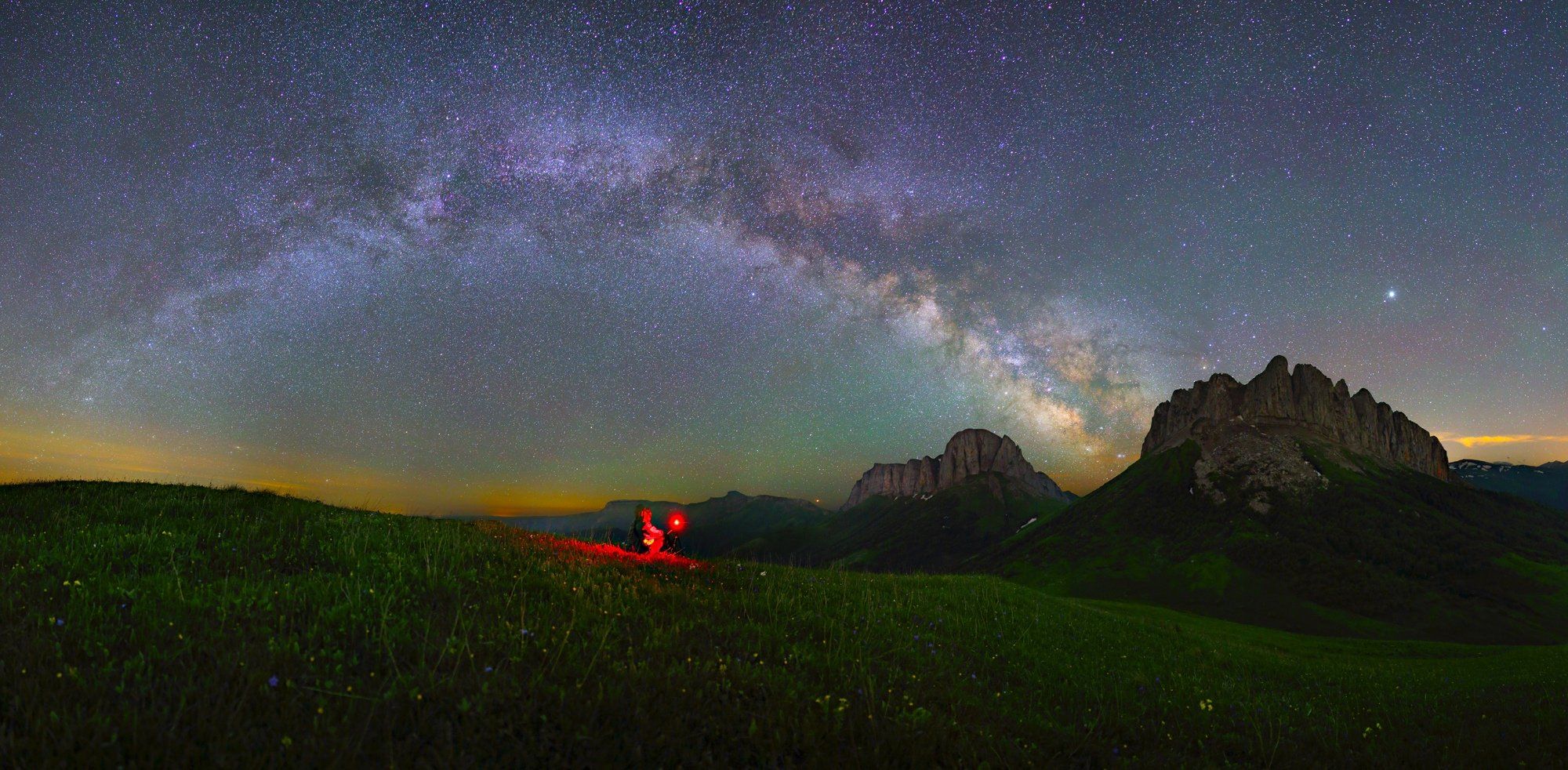ночь большой тхач ночной пейзаж астрофотография звезды созвездия млечный путь ачешбоки, Михаил Рева