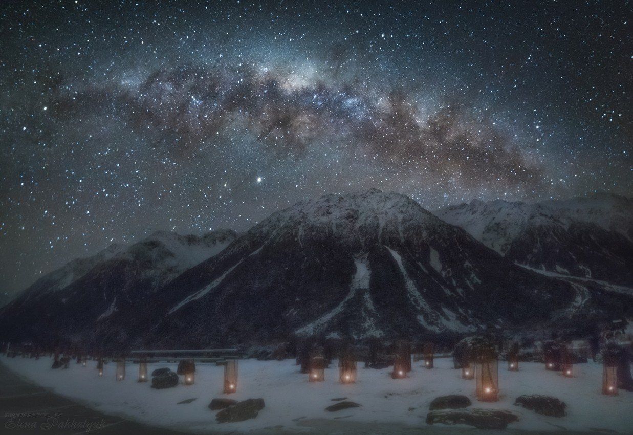 пейзаж,ночь,природа,горы,новая зеландия,фототур,ночной пейзаж,звезды,млечный путь, Elena Pakhalyuk